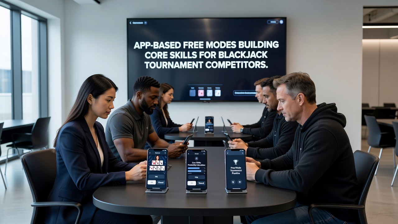 Tournament competitor reviewing performance analytics from a free mode session on a tablet device