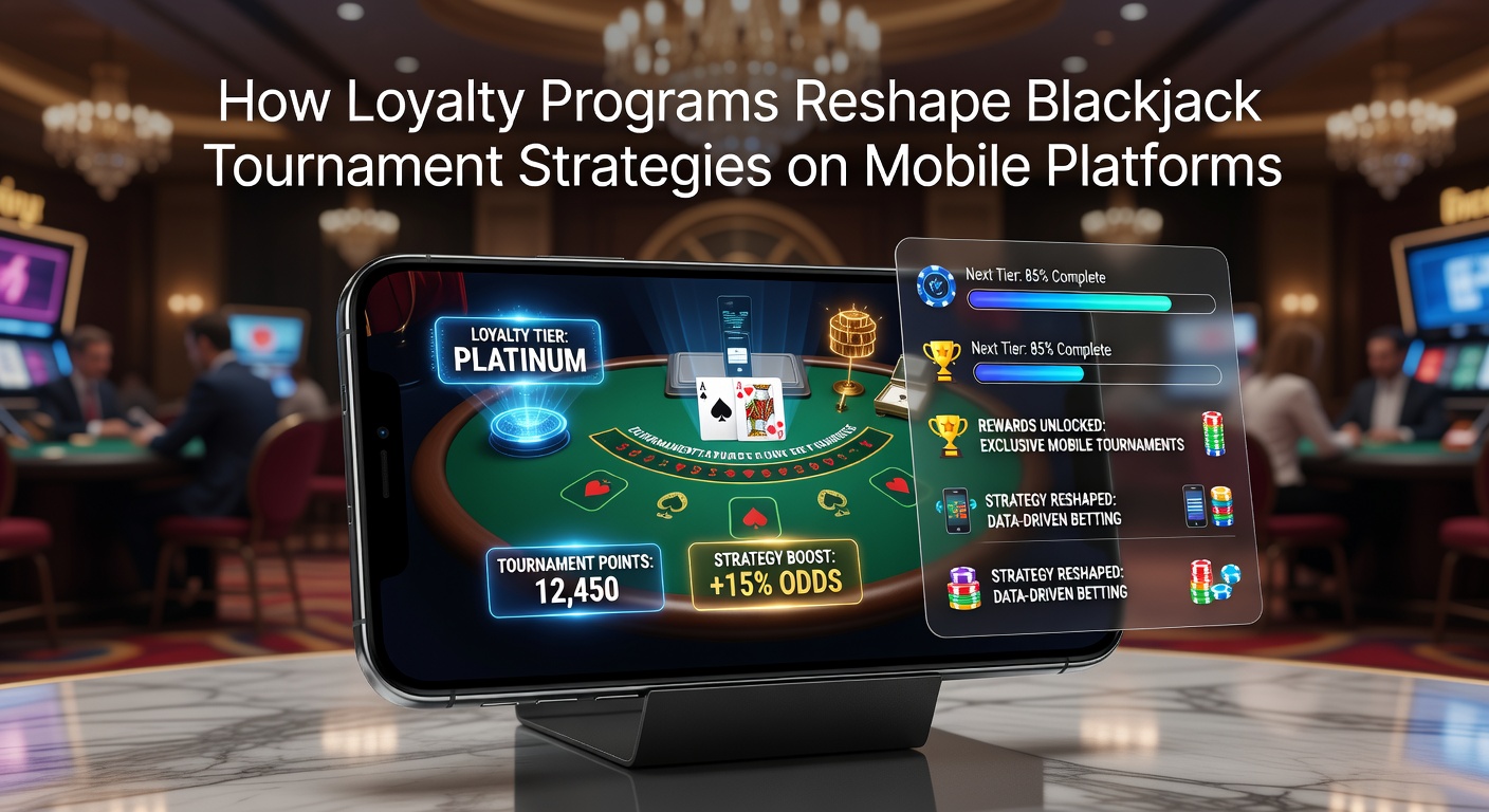 Mobile blackjack tournament interface showing loyalty points tracker and real-time rewards dashboard