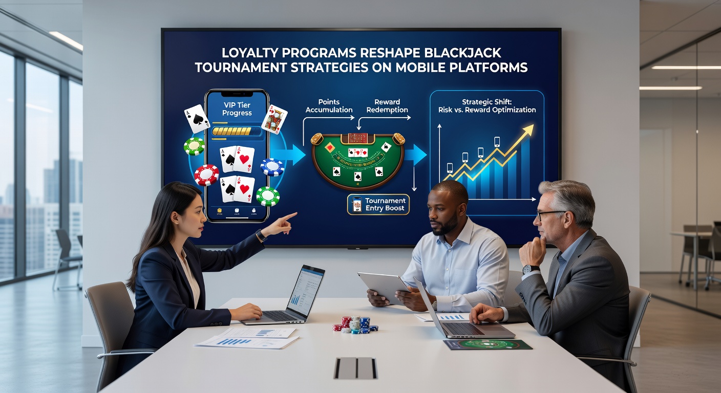 Blackjack player reviewing loyalty tier benefits and tournament payout structure on a smartphone screen