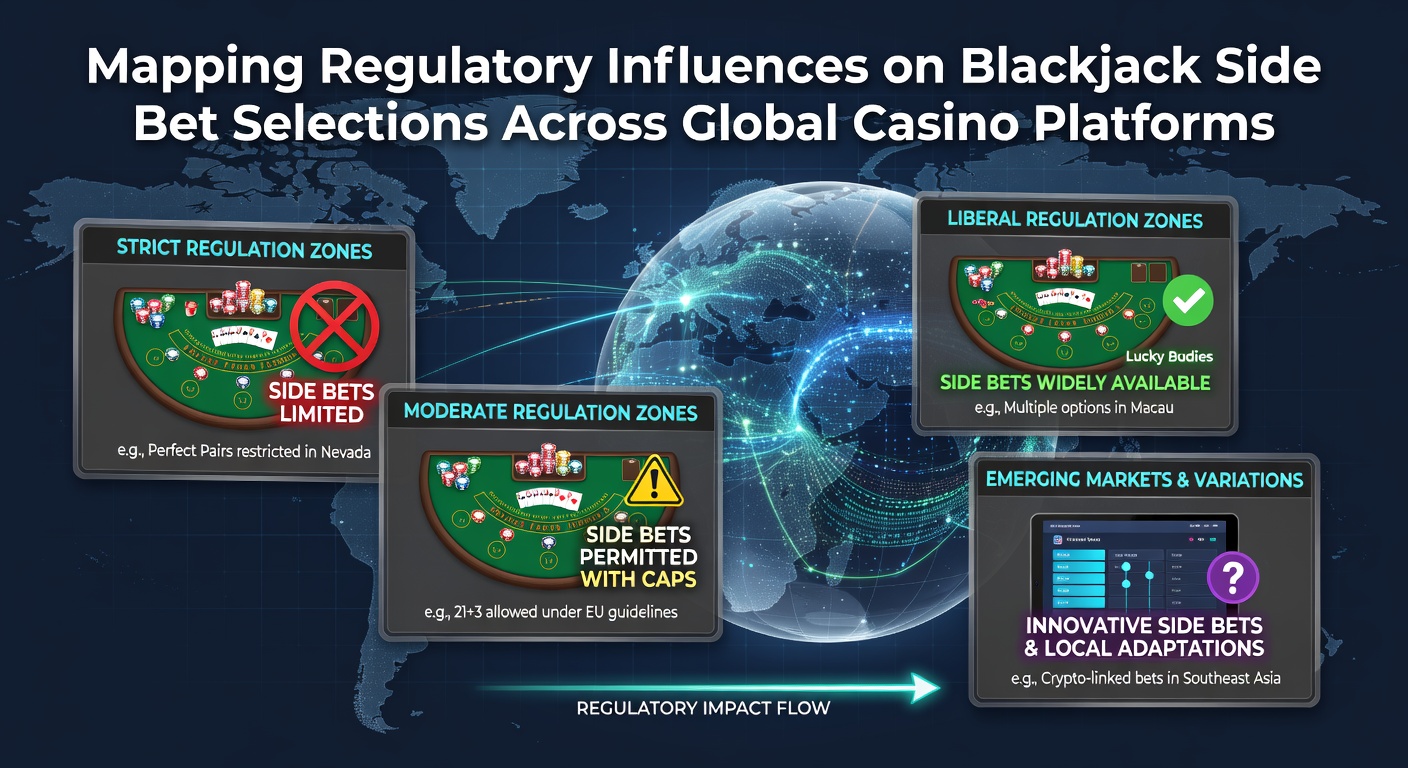 Overview of regulatory documents and casino floor layouts showing side bet restrictions in various jurisdictions
