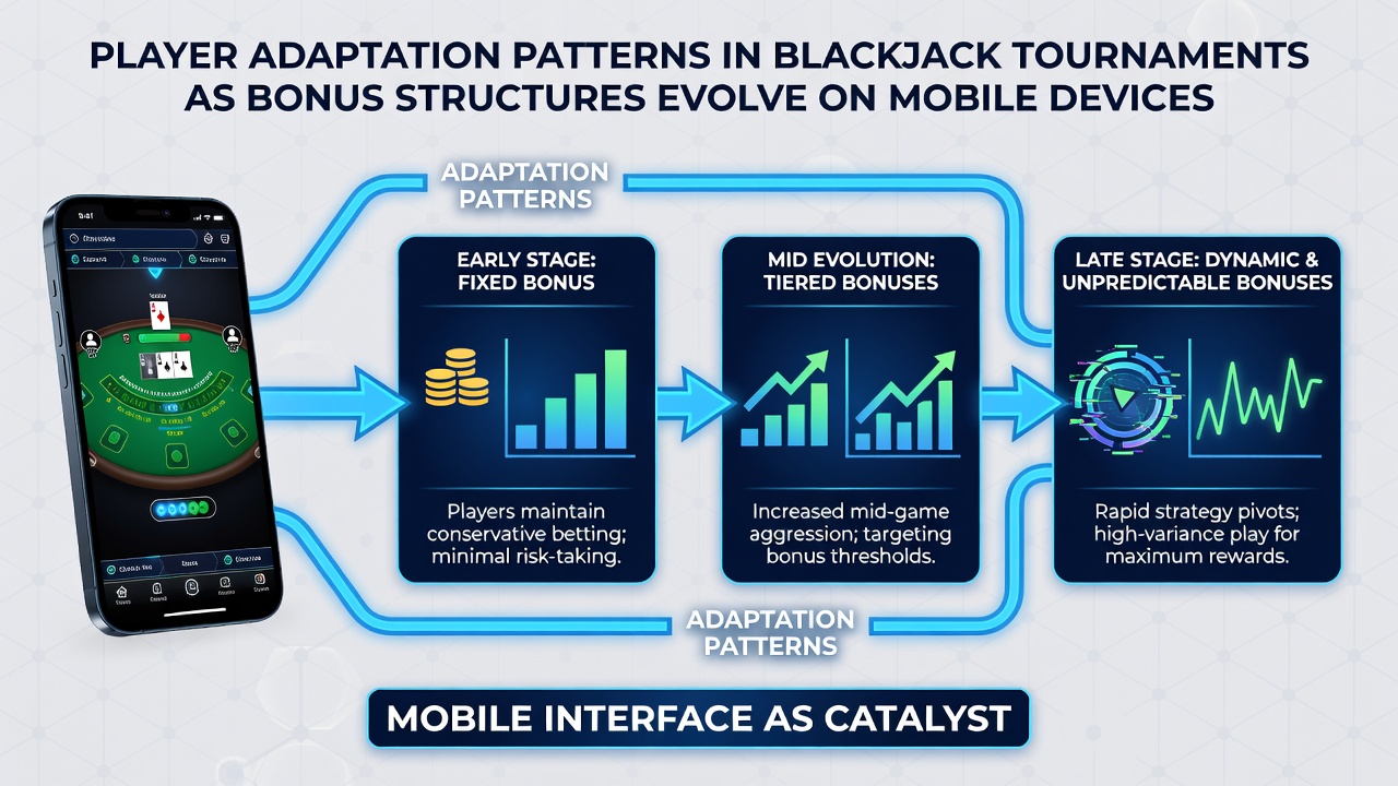 Detailed view of mobile interface showing bonus tracking during a blackjack tournament session