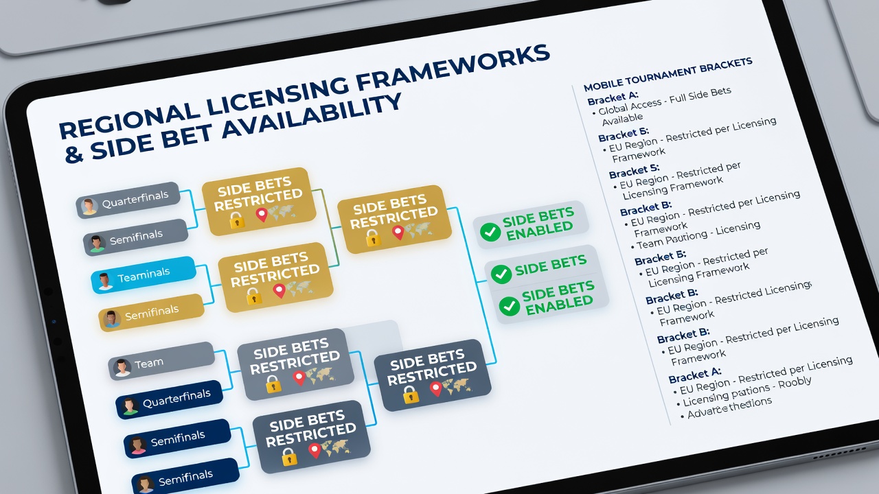 Comparison of side bet availability across licensed mobile platforms in different regions